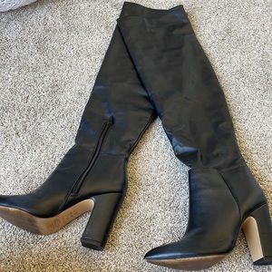 EXPRESS Black Thigh High Boots Size 7